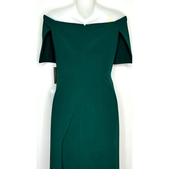 VINCE CAMUTO GREEN OFF THE SHOULDER BODY CON RUCHED DRESS SIZE 6 NWT $148 - Picture 10 of 16